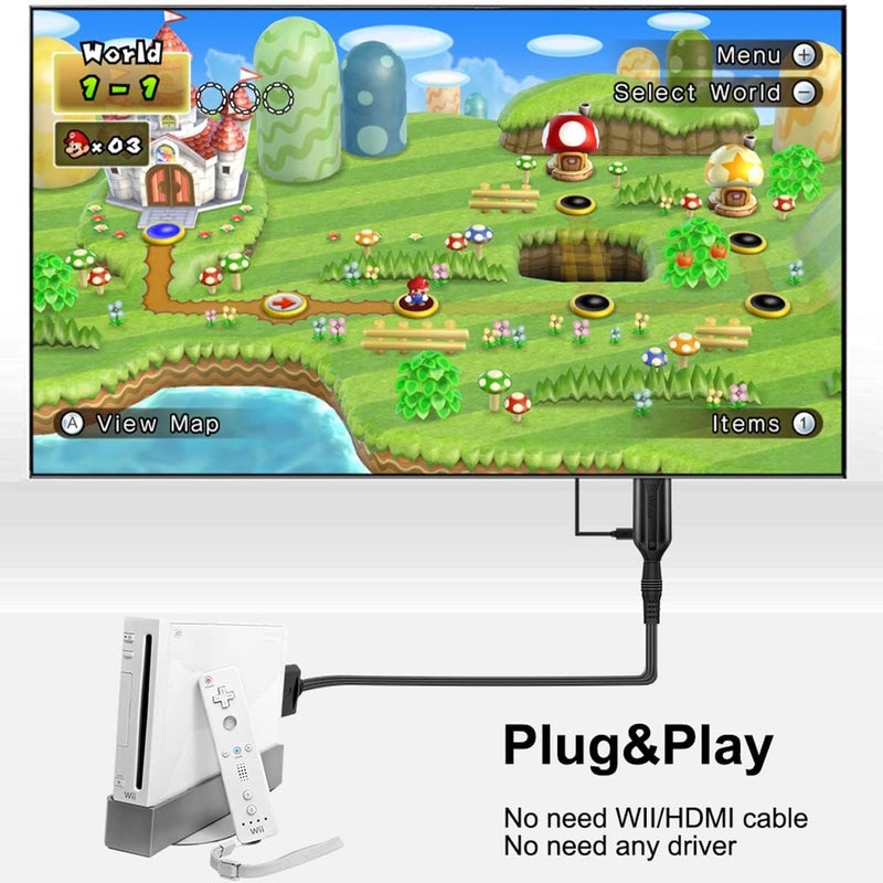 HDSUNWSTD Wii to HDMI 1M(3.2FT) Cable Converter,1080P/ 720P Wii HDMI Adapter Output Video Audio Wii HDMI Converter Supports All Wii Display Modes, NTSC .Compatible with Wii, Wii U, HDTV - Image 4